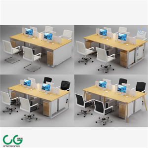3d model of modern office desk and chair staff seat table and chair